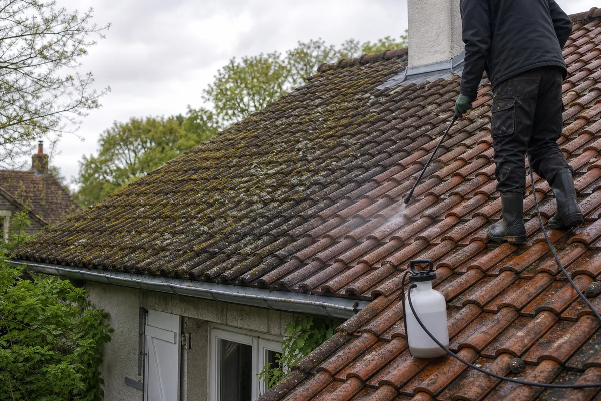 Démoussage et nettoyage de toiture à Melun et Fontainebleau
